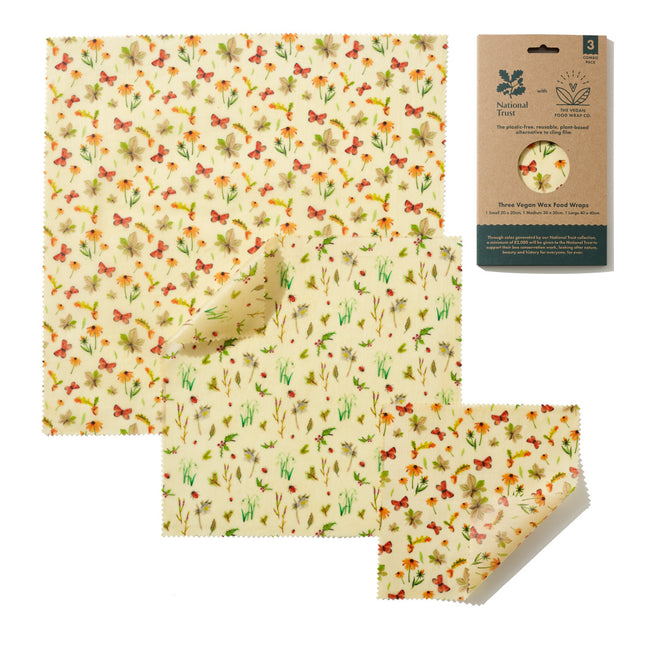 National Trust Autumn Leaves Print Vegan Wax Wraps